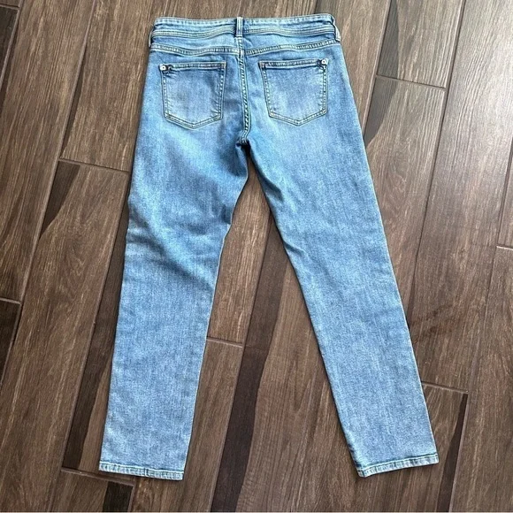 Anthropologie Pilcro Mid-Rise Slim Boyfriend Jeans Embroidered Camo Sz 26 - Picture 7 of 11